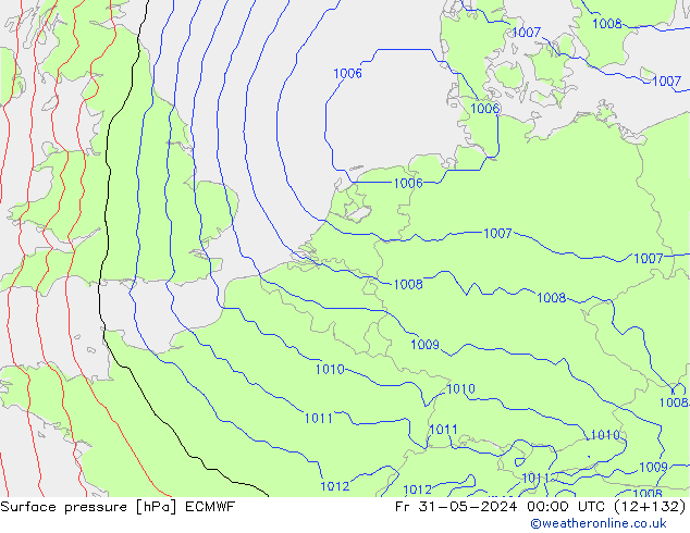 Surface pressure ECMWF Fr 31.05.2024 00 UTC