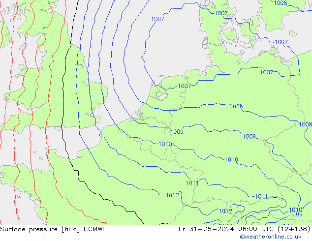 приземное давление ECMWF пт 31.05.2024 06 UTC