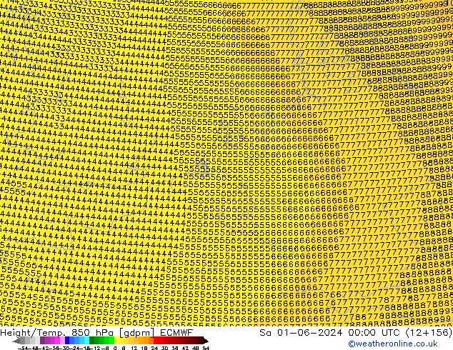 Height/Temp. 850 hPa ECMWF Sa 01.06.2024 00 UTC