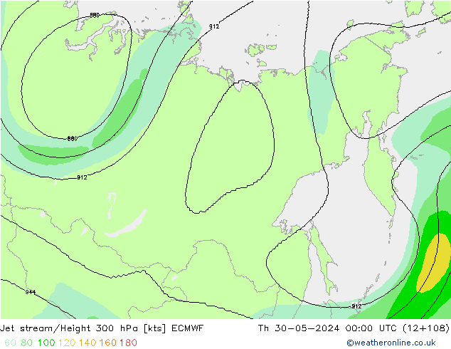 Corriente en chorro ECMWF jue 30.05.2024 00 UTC