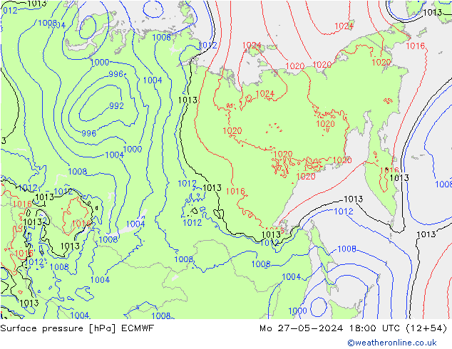 Yer basıncı ECMWF Pzt 27.05.2024 18 UTC