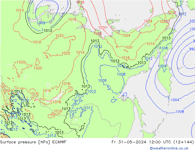 pression de l'air ECMWF ven 31.05.2024 12 UTC