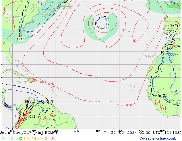 Jet stream/SLP ECMWF Th 30.05.2024 00 UTC