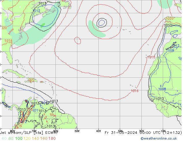 Jet stream ECMWF Sex 31.05.2024 00 UTC