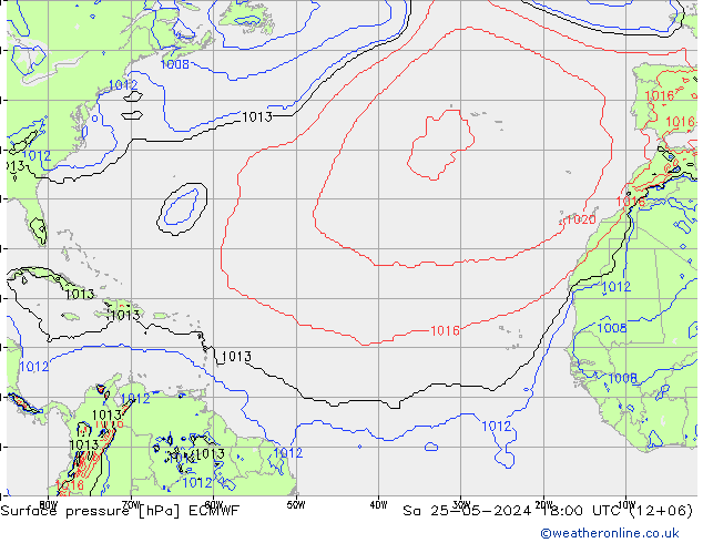 pression de l'air ECMWF sam 25.05.2024 18 UTC