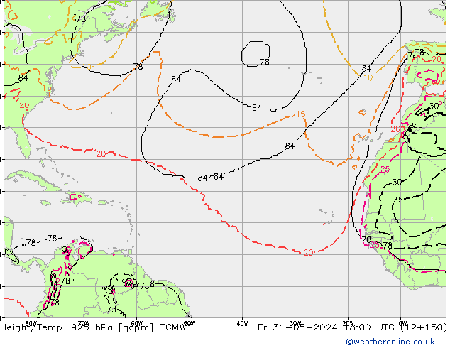 Height/Temp. 925 hPa ECMWF ven 31.05.2024 18 UTC