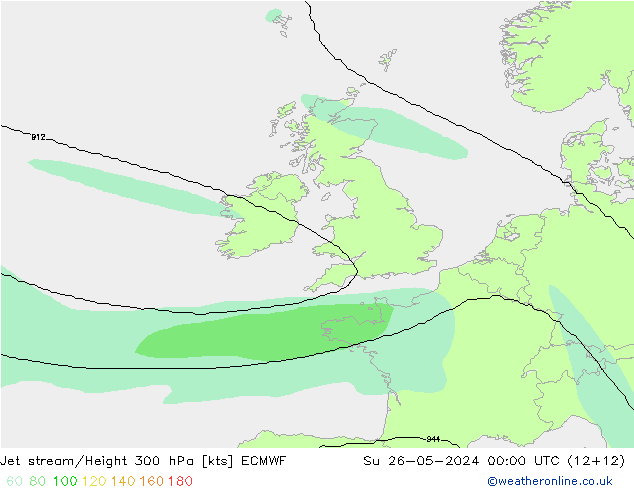 Corrente a getto ECMWF dom 26.05.2024 00 UTC