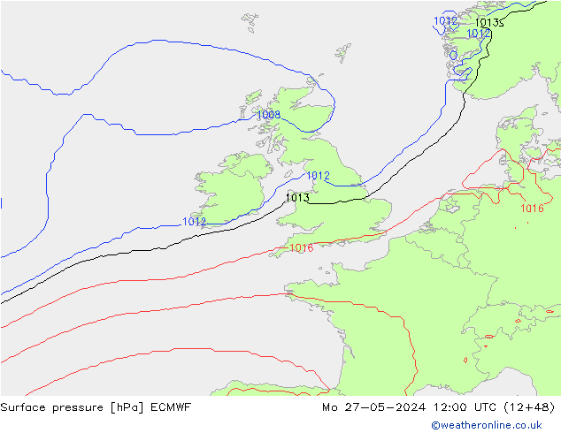 Surface pressure ECMWF Mo 27.05.2024 12 UTC