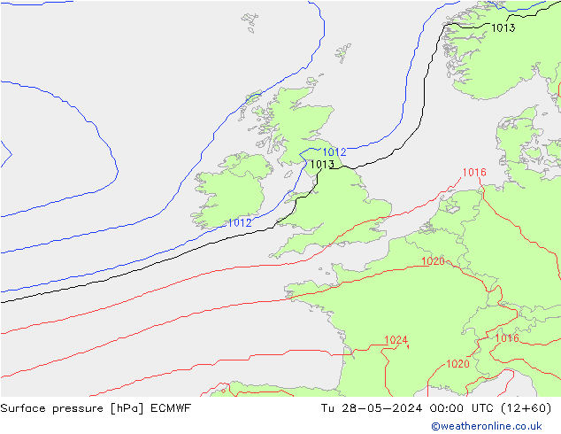 Surface pressure ECMWF Tu 28.05.2024 00 UTC