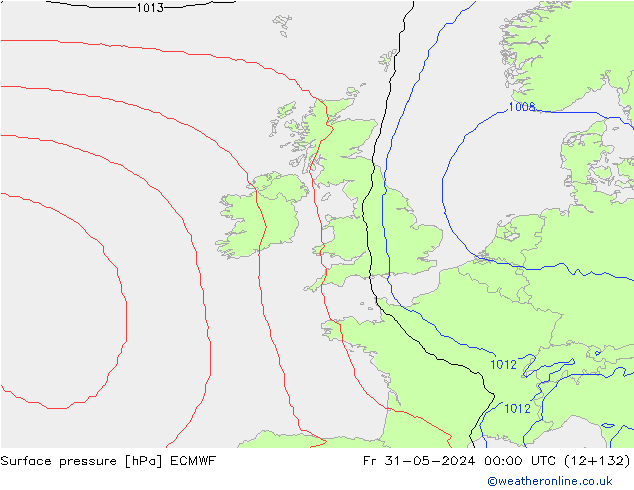 Surface pressure ECMWF Fr 31.05.2024 00 UTC