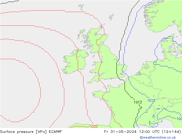 ciśnienie ECMWF pt. 31.05.2024 12 UTC