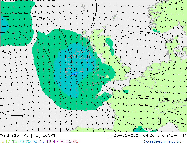 Rüzgar 925 hPa ECMWF Per 30.05.2024 06 UTC