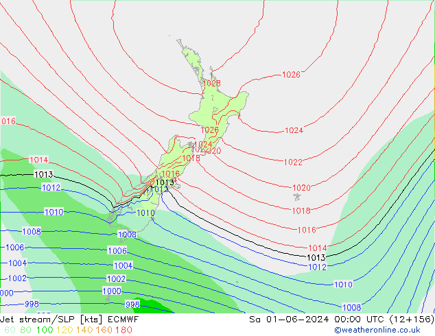 Jet stream/SLP ECMWF Sa 01.06.2024 00 UTC