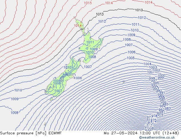 Yer basıncı ECMWF Pzt 27.05.2024 12 UTC