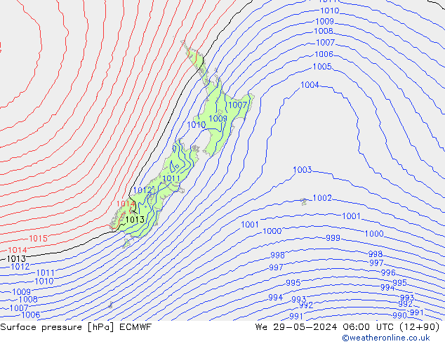 Yer basıncı ECMWF Çar 29.05.2024 06 UTC