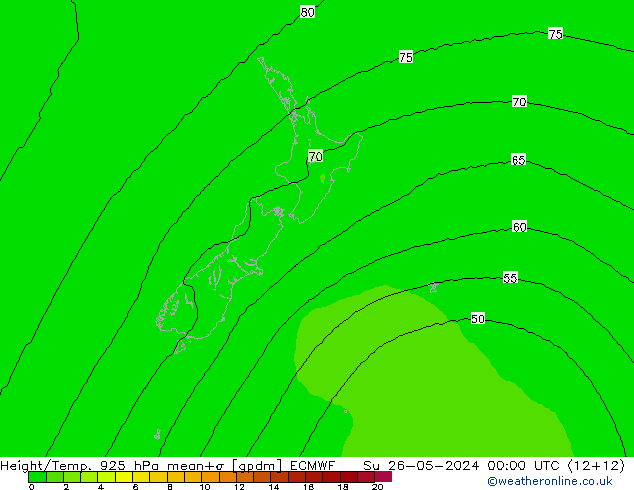 Height/Temp. 925 hPa ECMWF Su 26.05.2024 00 UTC