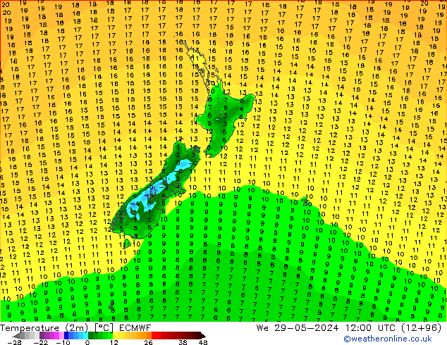 карта температуры ECMWF ср 29.05.2024 12 UTC