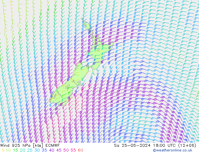 Wind 925 hPa ECMWF Sa 25.05.2024 18 UTC