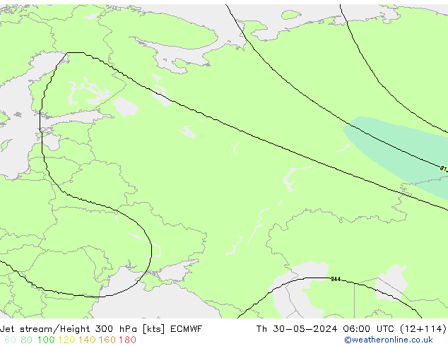 Prąd strumieniowy ECMWF czw. 30.05.2024 06 UTC