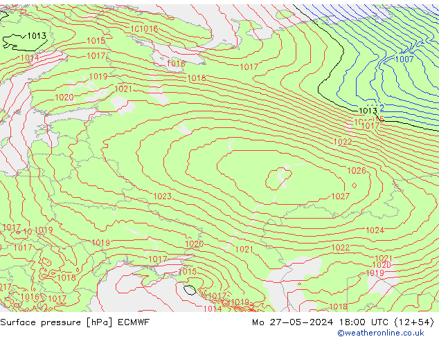 Yer basıncı ECMWF Pzt 27.05.2024 18 UTC