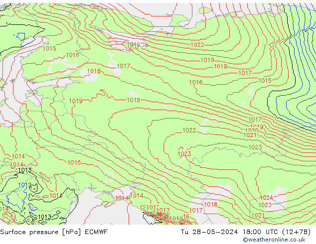 приземное давление ECMWF вт 28.05.2024 18 UTC