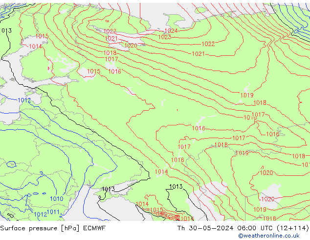 Yer basıncı ECMWF Per 30.05.2024 06 UTC