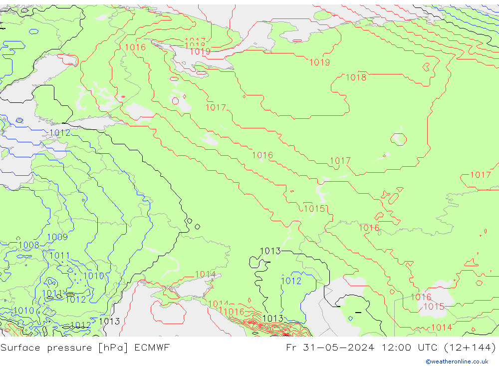 Pressione al suolo ECMWF ven 31.05.2024 12 UTC