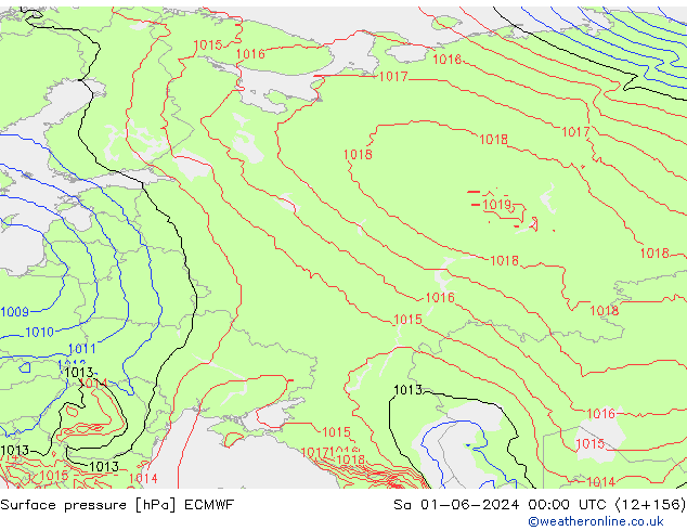 pressão do solo ECMWF Sáb 01.06.2024 00 UTC