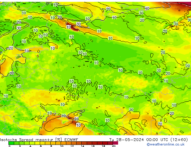 Isotachs Spread ECMWF Ter 28.05.2024 00 UTC