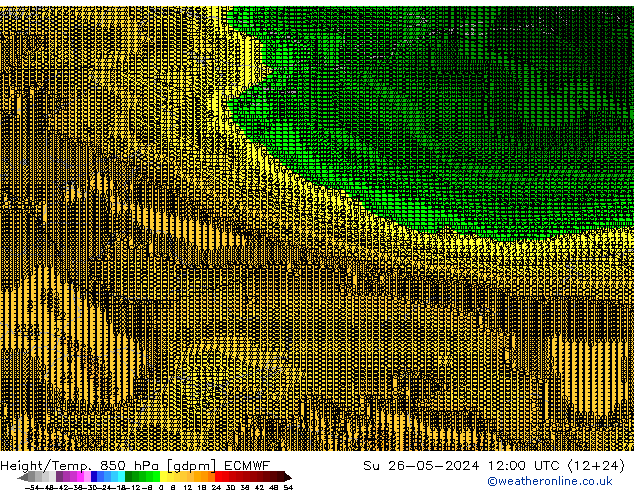 Height/Temp. 850 hPa ECMWF Ne 26.05.2024 12 UTC