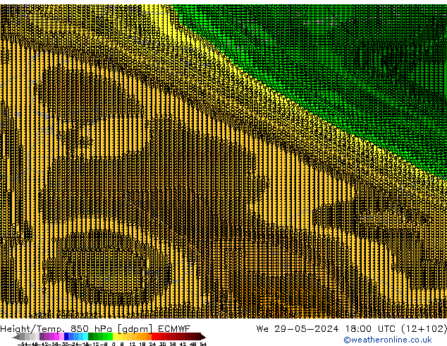 Géop./Temp. 850 hPa ECMWF mer 29.05.2024 18 UTC