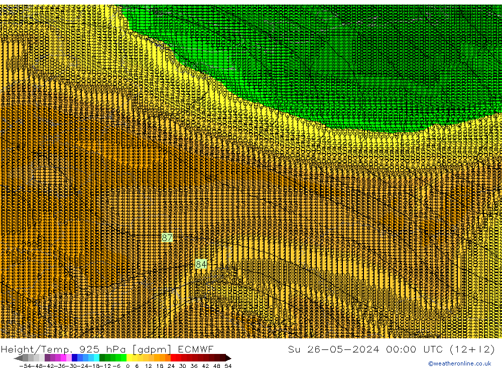 Height/Temp. 925 hPa ECMWF Su 26.05.2024 00 UTC