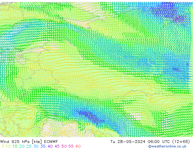 Wind 925 hPa ECMWF Tu 28.05.2024 06 UTC