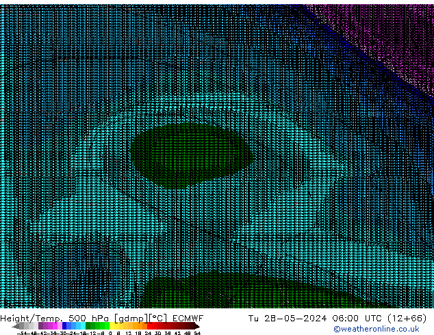 Height/Temp. 500 hPa ECMWF Tu 28.05.2024 06 UTC