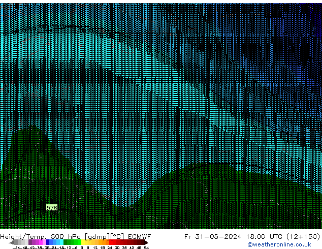 Height/Temp. 500 hPa ECMWF Fr 31.05.2024 18 UTC