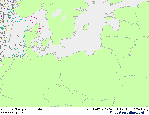 Isotaca Spaghetti ECMWF vie 31.05.2024 06 UTC