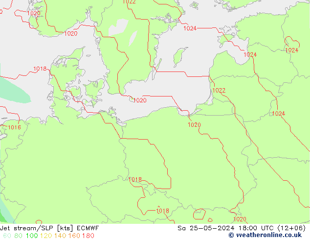 Jet stream ECMWF Sáb 25.05.2024 18 UTC