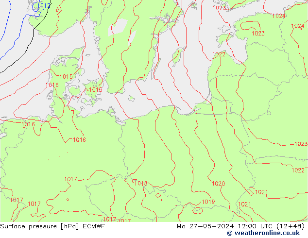 pression de l'air ECMWF lun 27.05.2024 12 UTC