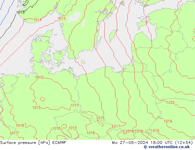 Pressione al suolo ECMWF lun 27.05.2024 18 UTC