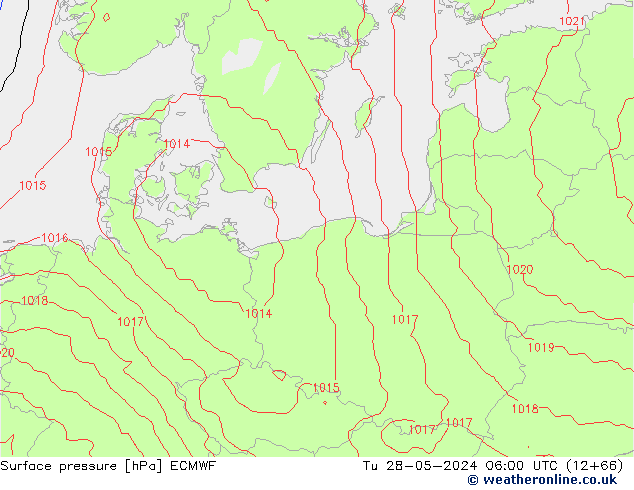 Surface pressure ECMWF Tu 28.05.2024 06 UTC