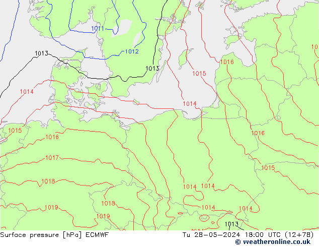 Surface pressure ECMWF Tu 28.05.2024 18 UTC