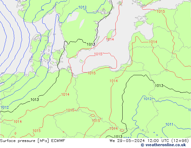 Bodendruck ECMWF Mi 29.05.2024 12 UTC