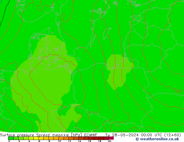 Bodendruck Spread ECMWF Di 28.05.2024 00 UTC