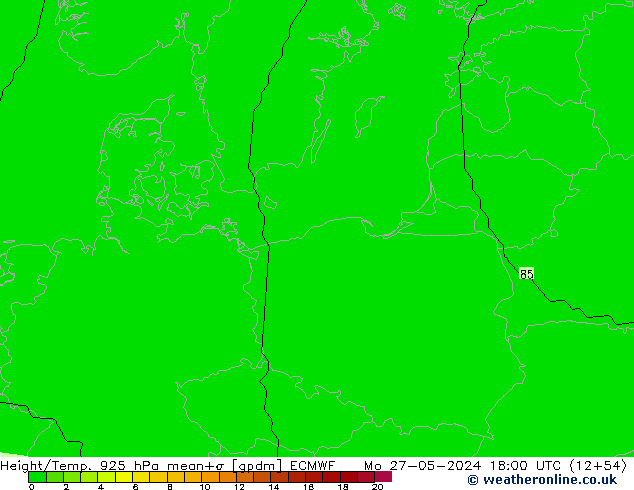 Height/Temp. 925 hPa ECMWF  27.05.2024 18 UTC