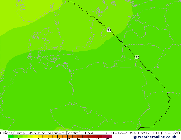 Height/Temp. 925 hPa ECMWF ven 31.05.2024 06 UTC