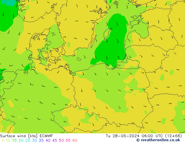 Bodenwind ECMWF Di 28.05.2024 06 UTC