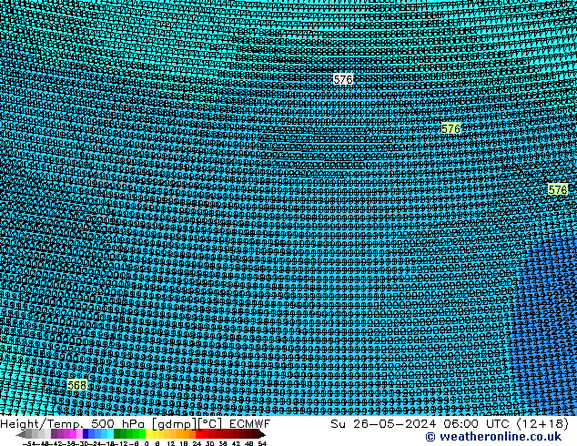 Height/Temp. 500 hPa ECMWF  26.05.2024 06 UTC