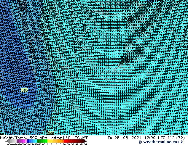 Height/Temp. 500 гПа ECMWF вт 28.05.2024 12 UTC