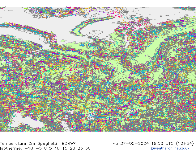 Temperaturkarte Spaghetti ECMWF Mo 27.05.2024 18 UTC