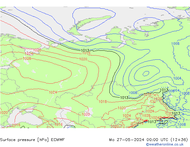 pression de l'air ECMWF lun 27.05.2024 00 UTC